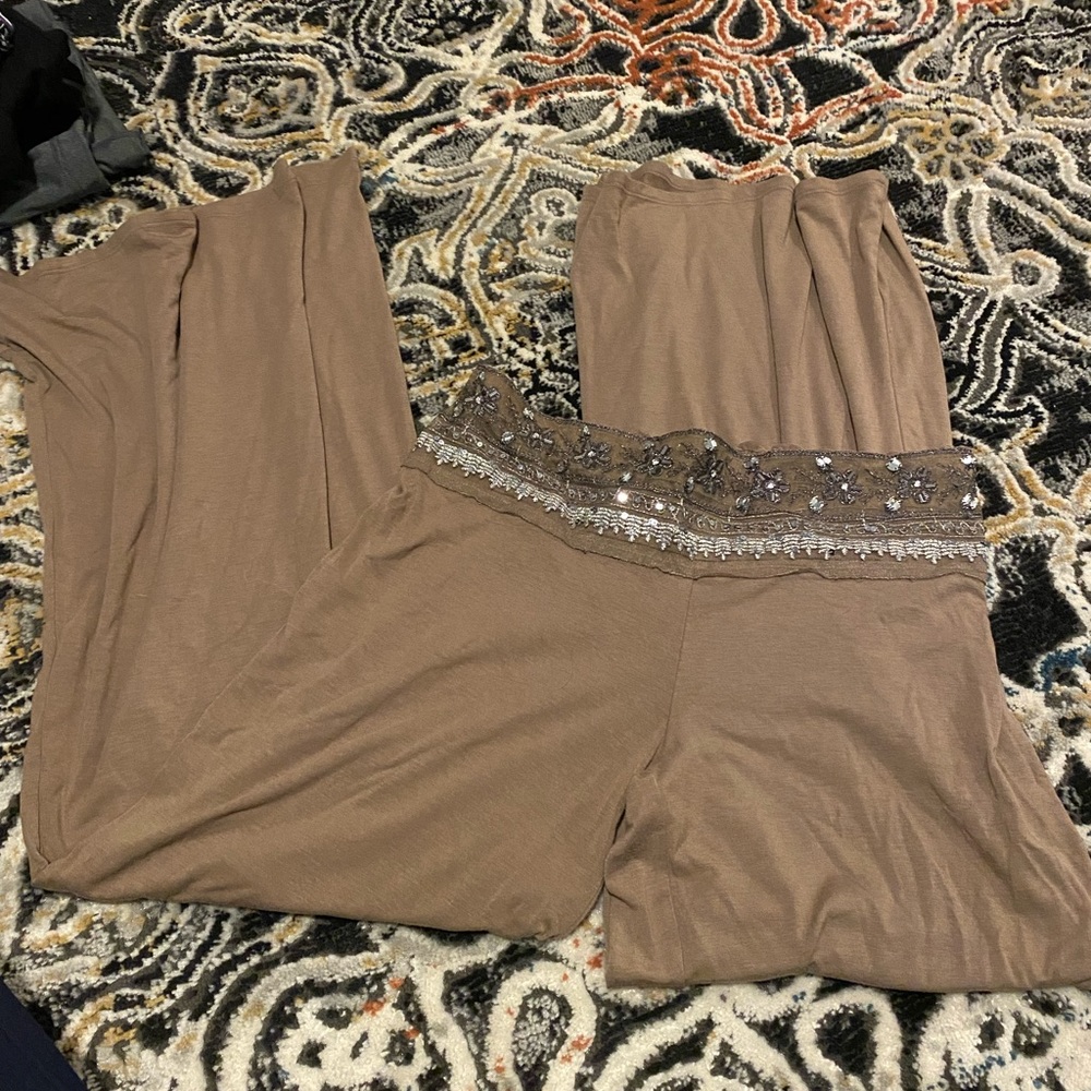 Vintage palazzo pants- beaded and ornate